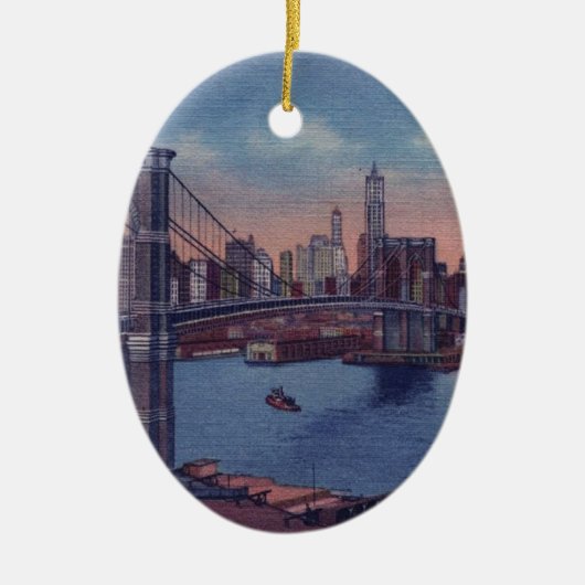  Brooklyn Bridge Keramisch Ornament (Voorkant)
