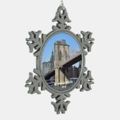 Brooklyn Bridge kerstversiering Tin Sneeuwvlok Ornament (Links)