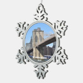 Brooklyn Bridge kerstversiering Tin Sneeuwvlok Ornament (Rechts)