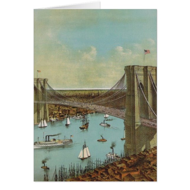 Brooklyn Bridge-kleurenBriefkaart (Voorkant)