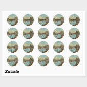 Brooklyn Bridge-kleurenBriefkaart Ronde Sticker (Vel)