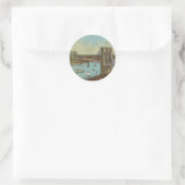 Brooklyn Bridge-kleurenBriefkaart Ronde Sticker (Tas)