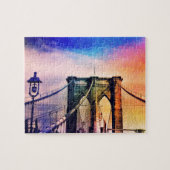Brooklyn Bridge - kleurrijk - New York City Legpuzzel (Horizontaal)