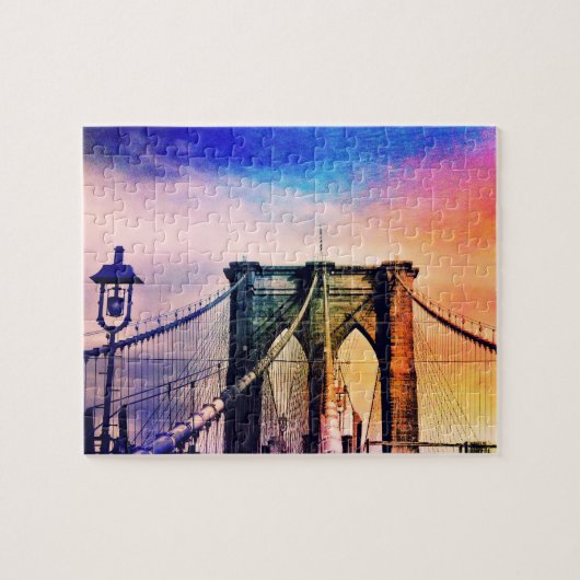 Brooklyn Bridge - kleurrijk - New York City Legpuzzel (Horizontaal)