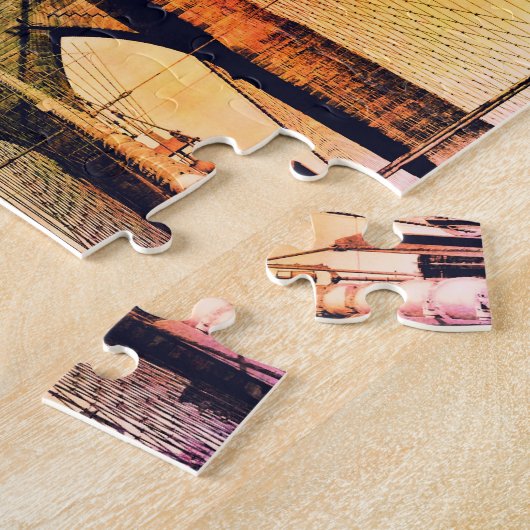 Brooklyn Bridge - kleurrijk - New York City Legpuzzel (Zijkant)