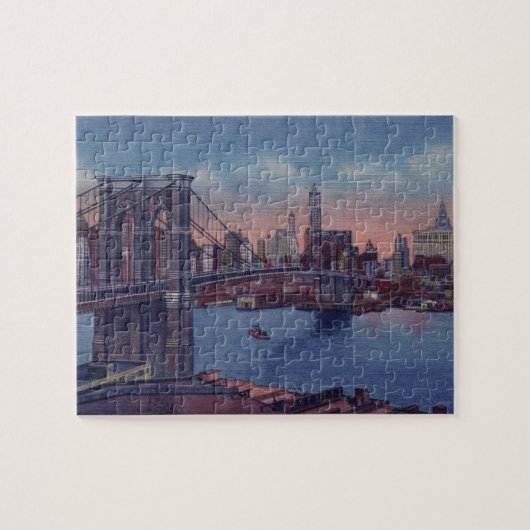  Brooklyn Bridge-kunst schilderen Legpuzzel (Horizontaal)