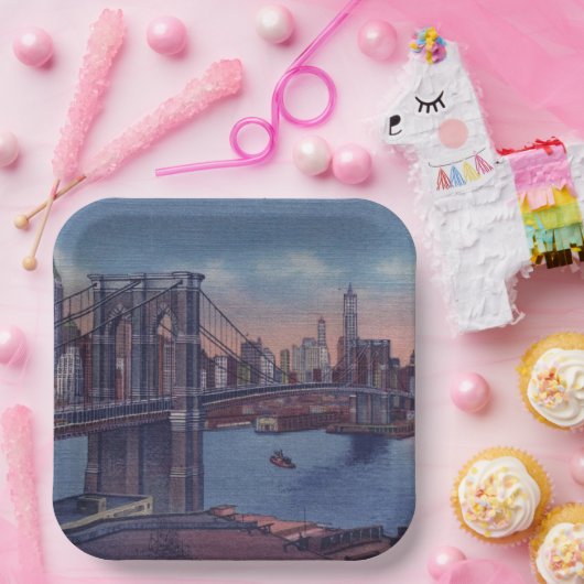  Brooklyn Bridge-kunst schilderen Papieren Bordje (Feest)