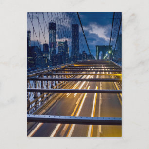 Brooklyn Bridge lichten 's nachts Briefkaart