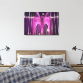 Brooklyn Bridge Lit Paars Canvas Afdruk (Insitu (Slaapkamer))