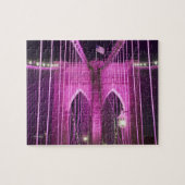 Brooklyn Bridge Lit Paars Legpuzzel (Horizontaal)
