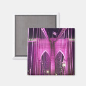 Brooklyn Bridge Lit Paars Magneet (Voorkant / Achterkant)