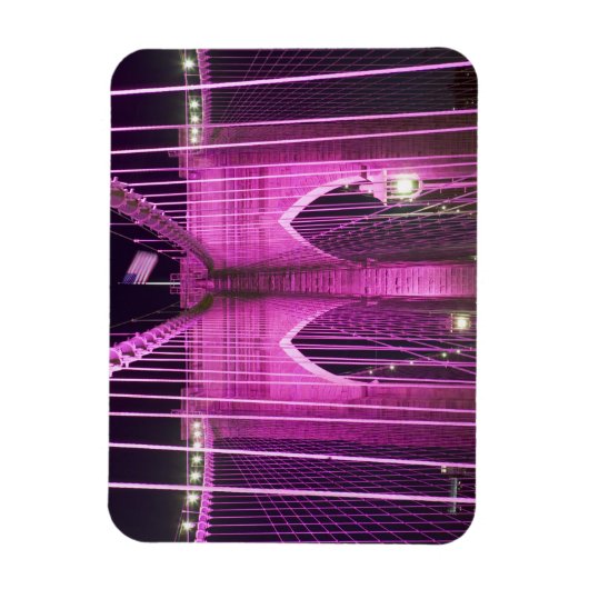 Brooklyn Bridge Lit Paars Magneet (Verticaal)