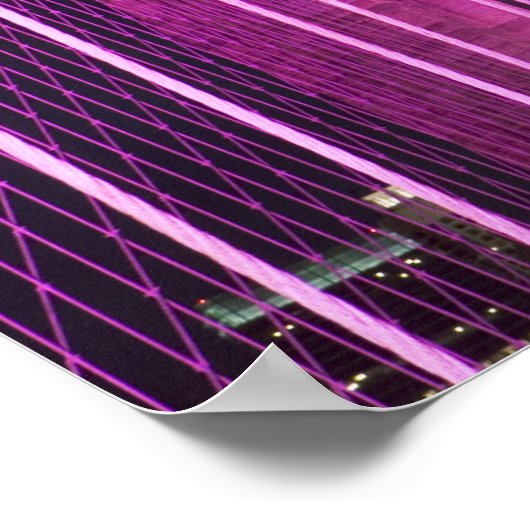 Brooklyn Bridge Lit Paars Poster (Hoek)