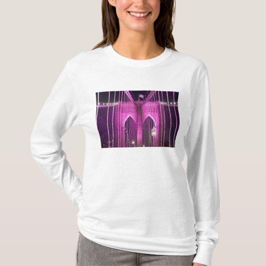 Brooklyn Bridge Lit Paars T-shirt (Voorkant)