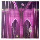 Brooklyn Bridge Lit Paars Tegeltje (Voorkant)