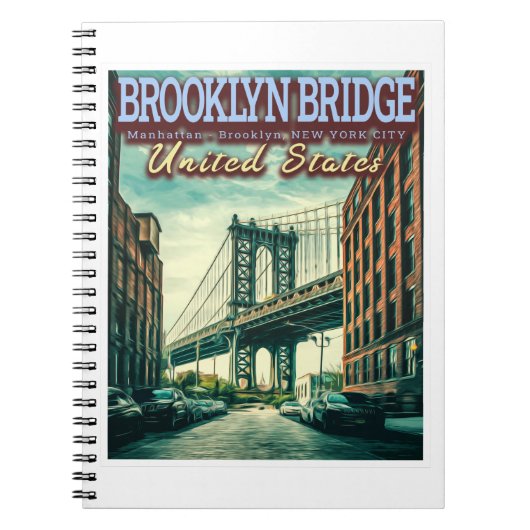 BROOKLYN BRIDGE - MANHATTAN - BROOKLYN - NEW YORK NOTITIEBOEK (Voorkant)