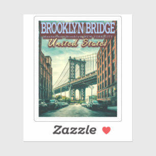 BROOKLYN BRIDGE - MANHATTAN - BROOKLYN - NEW YORK STICKER