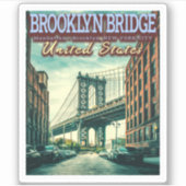 BROOKLYN BRIDGE - MANHATTAN - BROOKLYN - NEW YORK STICKER (Voorkant)