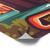 Brooklyn Bridge Manhattan NYC Retro Travel Poster (Hoek)