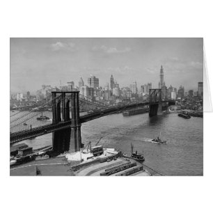 Brooklyn Bridge & Manhattan Silhouet, 1920