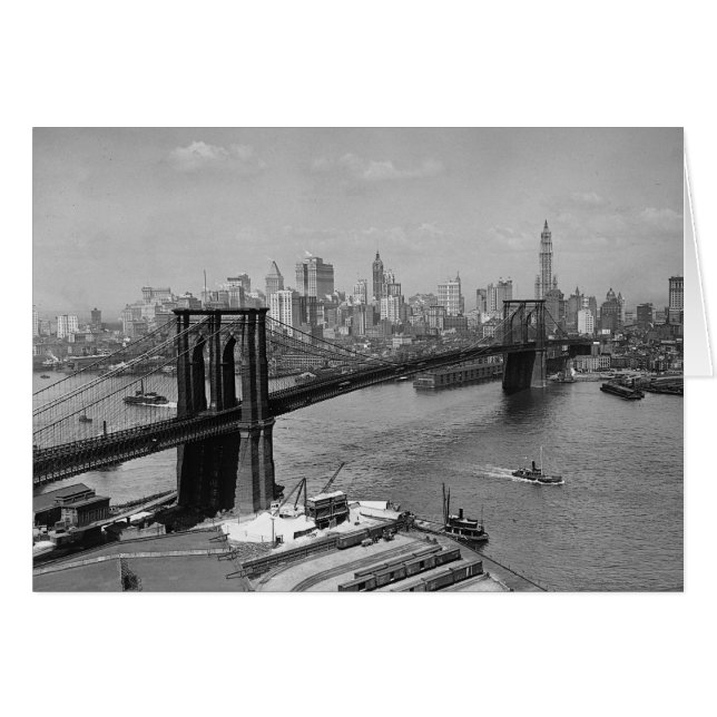Brooklyn Bridge & Manhattan Silhouet, 1920 (Voorkant Horizontaal)