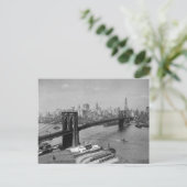 Brooklyn Bridge & Manhattan Skyline, 1920 Briefkaart (Staand voorkant)