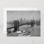 Brooklyn Bridge & Manhattan Skyline, 1920 Briefkaart (Voorkant / Achterkant)