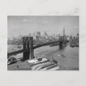 Brooklyn Bridge & Manhattan Skyline, 1920 Briefkaart (Voorkant)