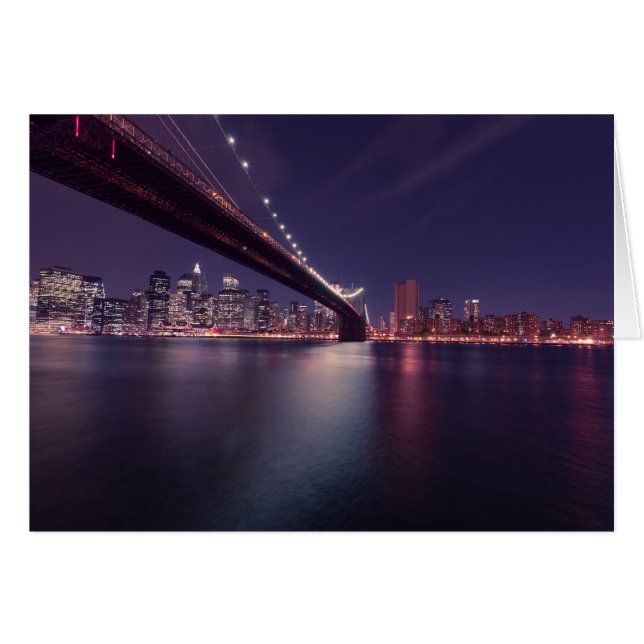 Brooklyn Bridge, Manhattan Skyline, City Lights (Voorkant Horizontaal)