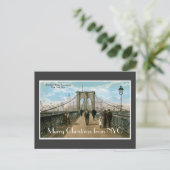 Brooklyn Bridge Merry Christmas Feestdagenkaart (Staand voorkant)