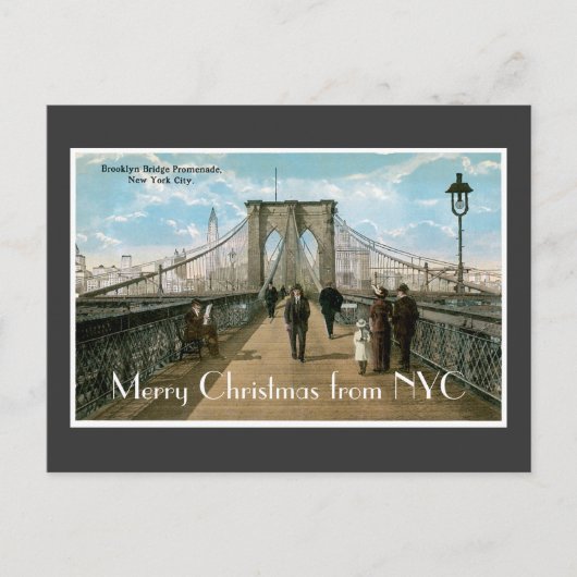 Brooklyn Bridge Merry Christmas Feestdagenkaart (Voorkant)
