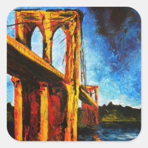 Brooklyn Bridge naar Utopia 2009 Vierkante Sticker