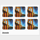 Brooklyn Bridge naar Utopia 2009 Vierkante Sticker (Vel)