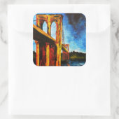 Brooklyn Bridge naar Utopia 2009 Vierkante Sticker (Tas)