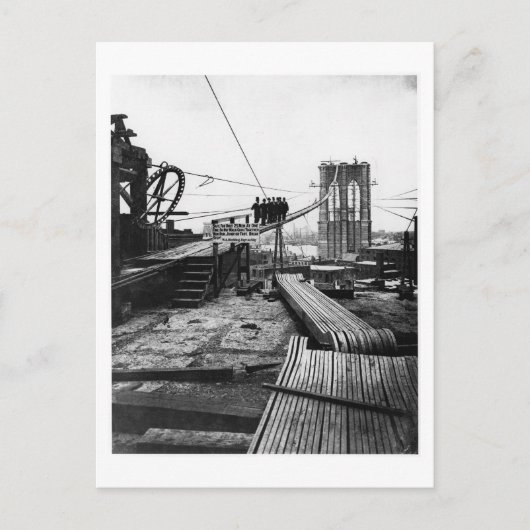 Brooklyn Bridge New York 1878 Foto Briefkaart (Voorkant)