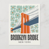 Brooklyn Bridge New York abstracte reizen bloemen Briefkaart (Voorkant)
