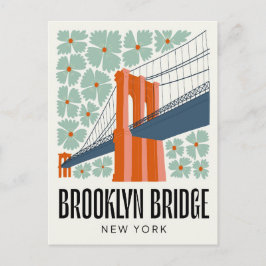 Brooklyn Bridge New York abstracte reizen bloemen Briefkaart