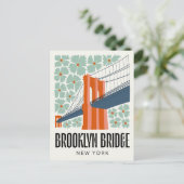 Brooklyn Bridge New York abstracte reizen bloemen Briefkaart (Staand voorkant)