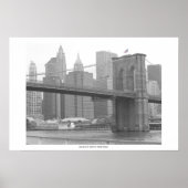 Brooklyn Bridge New York, B&W-kleurenvlag Poster (Voorkant)