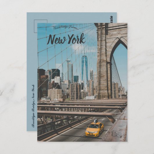 Brooklyn Bridge New York Briefkaart (Voorkant / Achterkant)