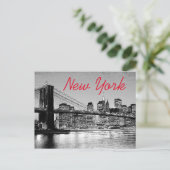 Brooklyn Bridge New York City Artwork Briefkaart (Staand voorkant)