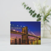 Brooklyn Bridge, New York City bij nacht Briefkaart (Staand voorkant)