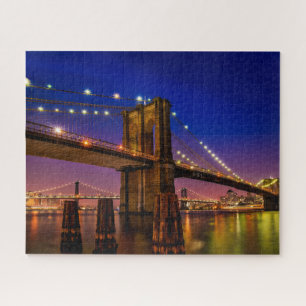 Brooklyn Bridge, New York City bij nacht Legpuzzel