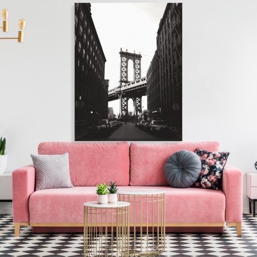 Brooklyn Bridge New York City - Canvas Print (Insitu (Woonkamer))
