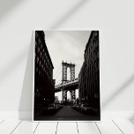 Brooklyn Bridge New York City - Canvas Print<br><div class="desc">Black and White Brooklyn Bridge Canvas Print is ideaal voor het vernieuwen van je muren,  gezien de nieuwste trends in home decor.</div>