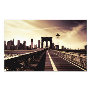 Brooklyn Bridge - New York City Foto Afdruk