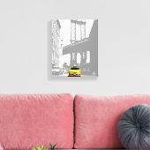 Brooklyn Bridge New York City Geel Taxi NYC Canvas Afdruk (Insitu (Woonkamer))