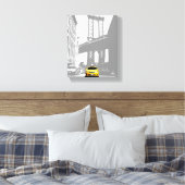 Brooklyn Bridge New York City Geel Taxi NYC Canvas Afdruk (Insitu (Slaapkamer))