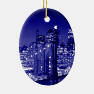 Brooklyn Bridge New York City kerstversiering Keramisch Ornament