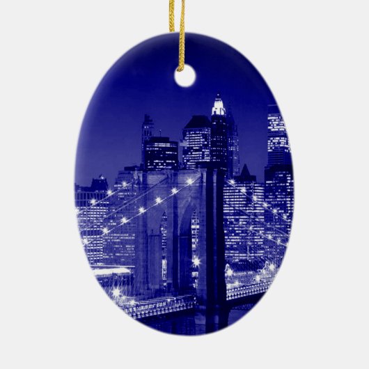Brooklyn Bridge New York City kerstversiering Keramisch Ornament (Achterkant)